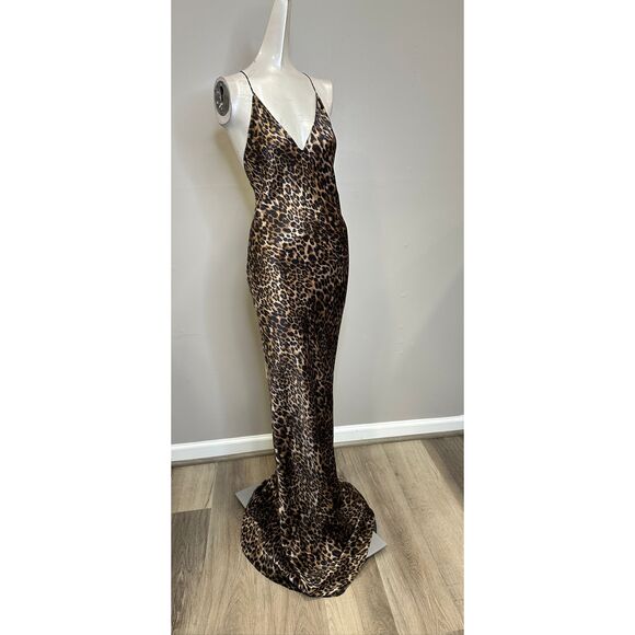 NILI LOTAN Ira leopard-print silk-charmeuse gown Size XS $1190 - Picture 10 of 12